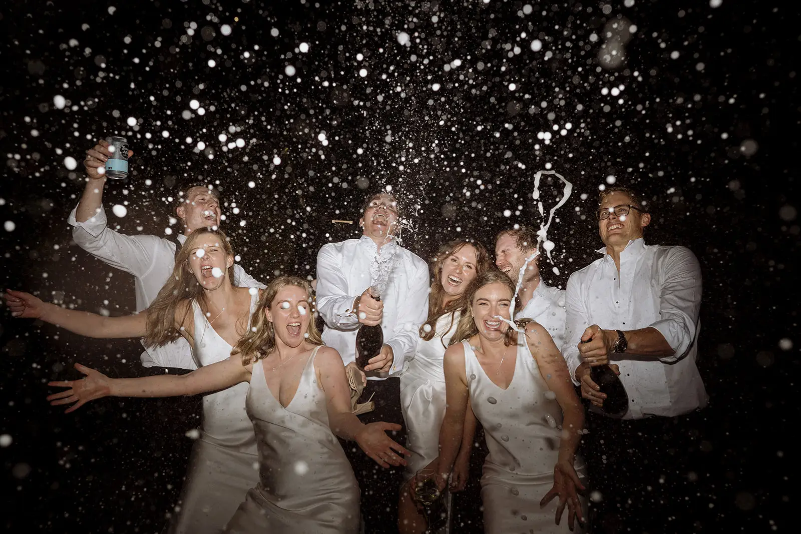 Champagne exploding over the dance floor, Harvest Newrybar