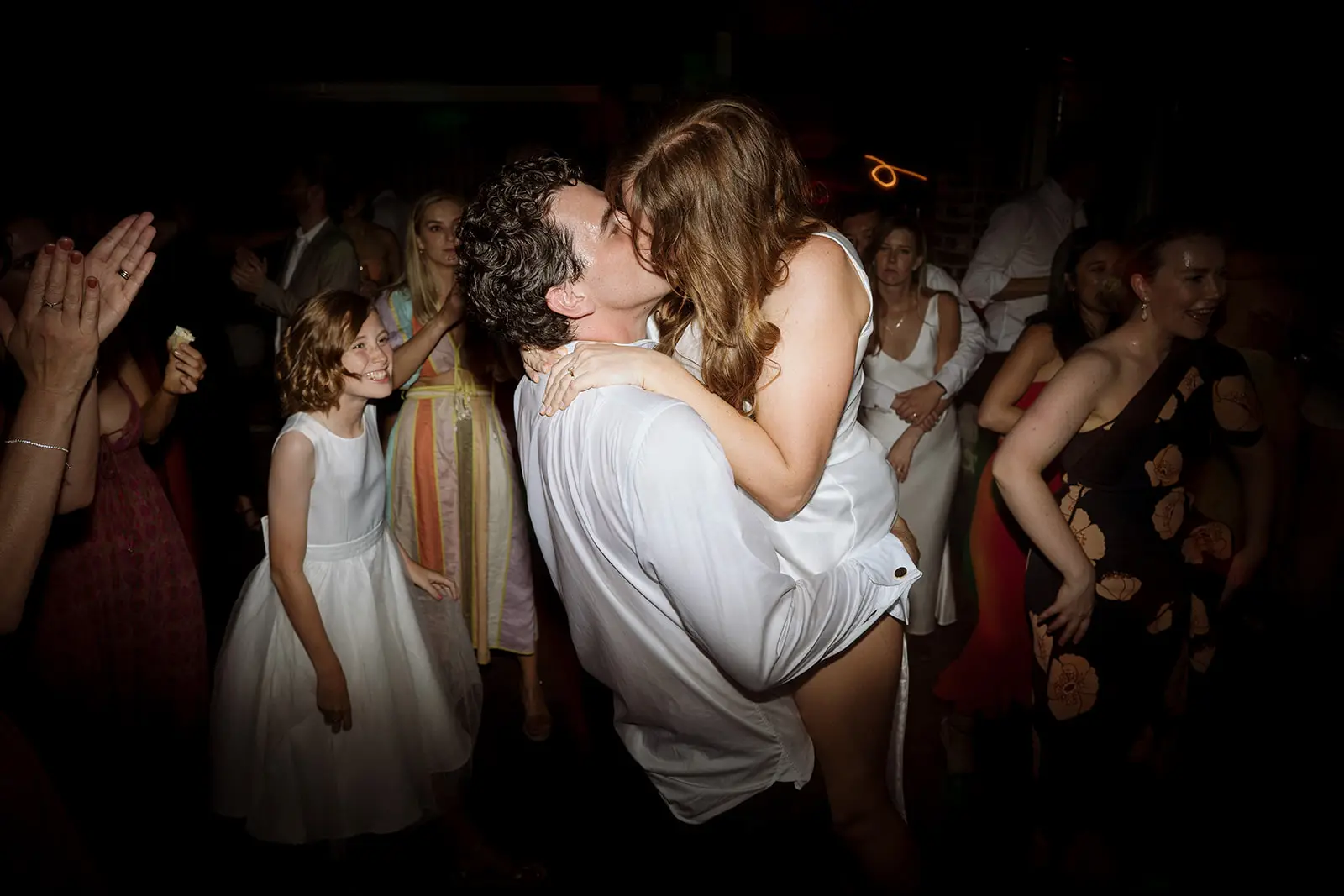 Tom lifting Nim on the dance floor, Harvest Newrybar