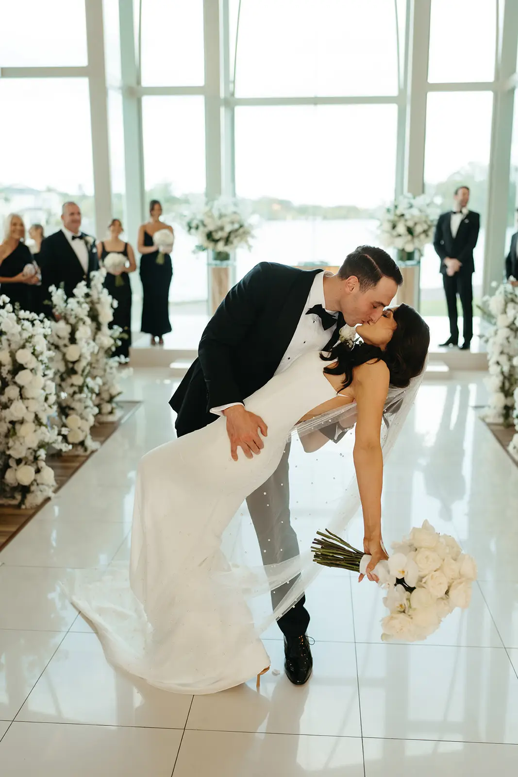 A dip and a kiss in the chapel after the ceremony, InterContinental Sanctuary Cove