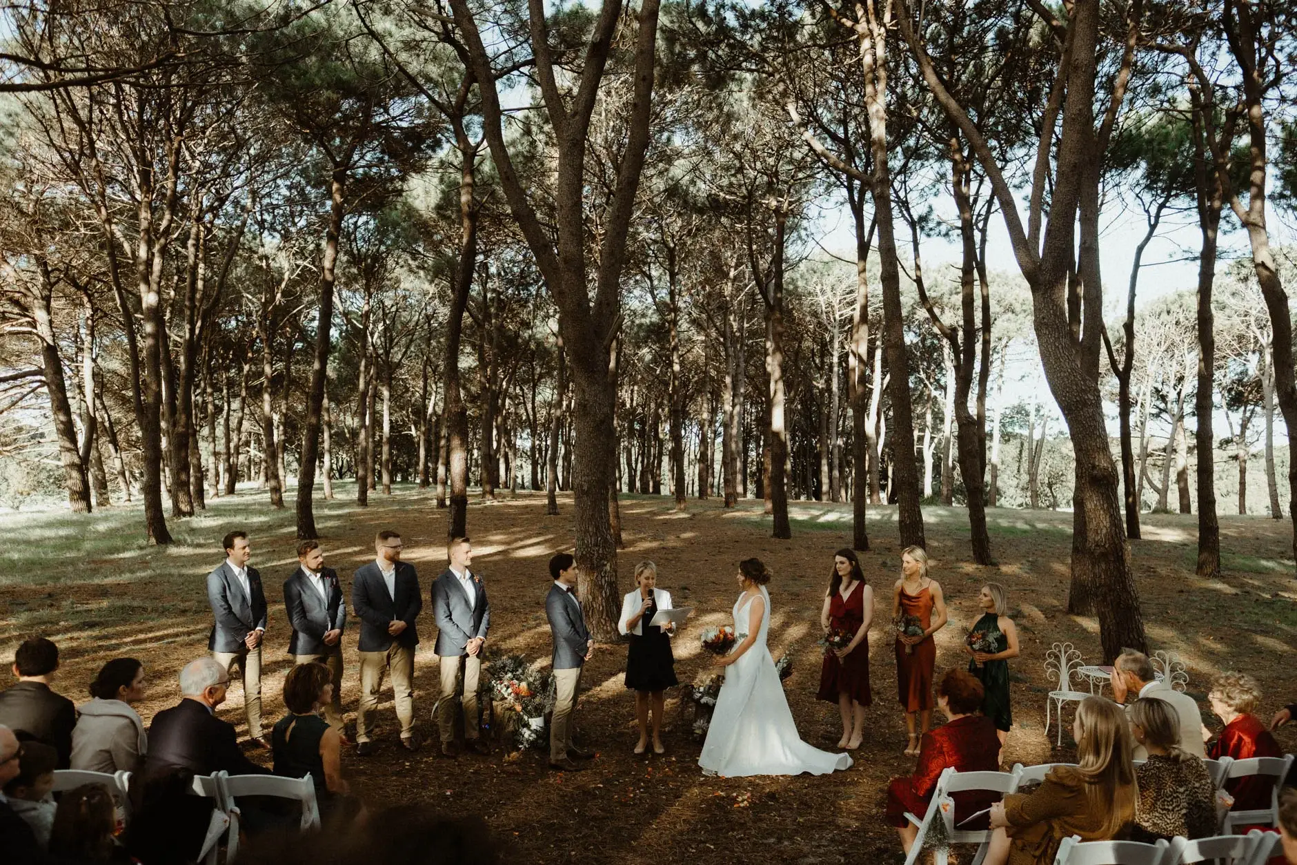 The ceremony seen wide through the trees, Centennial Park