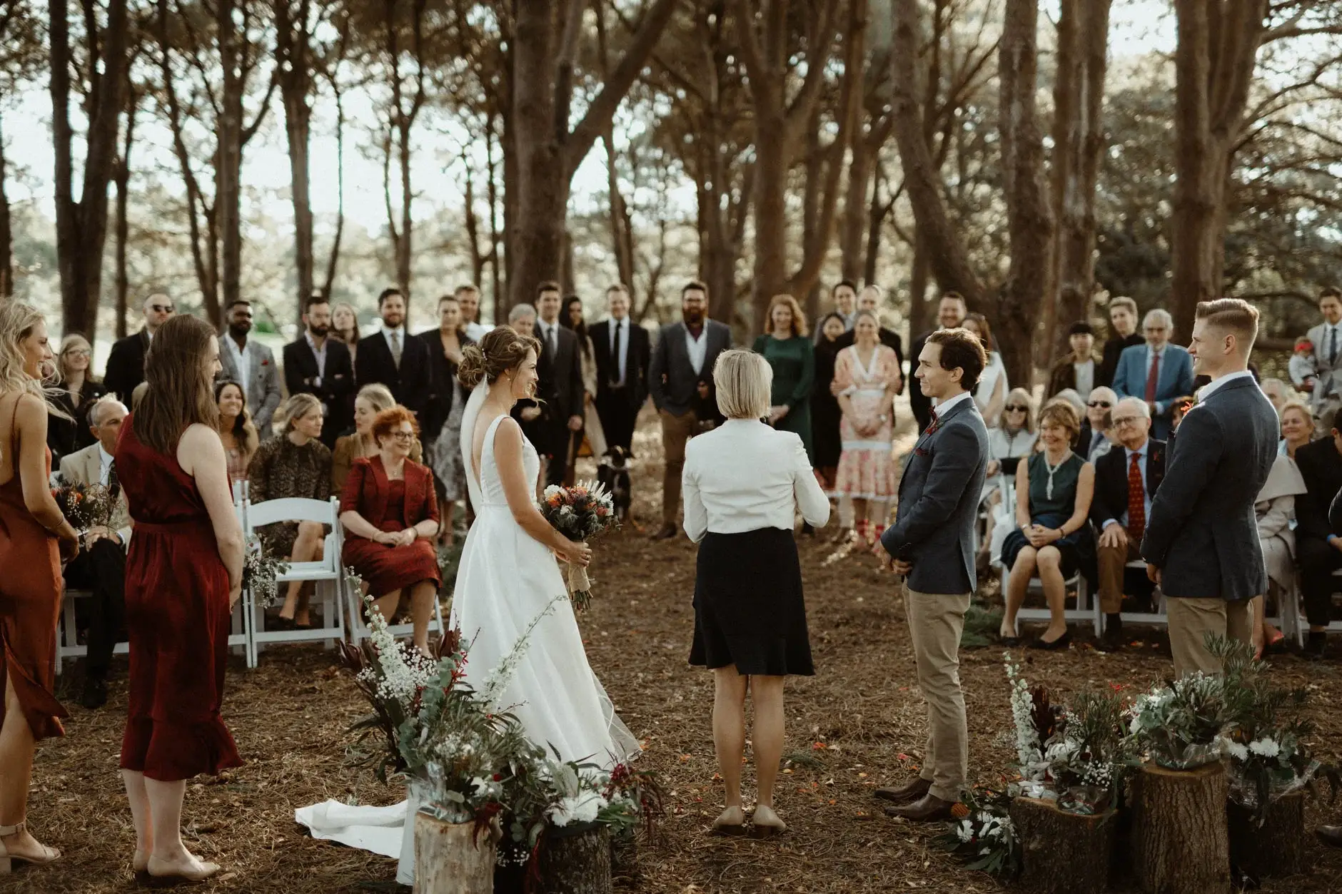 Kath at the ceremony among the seated guests, Centennial Park