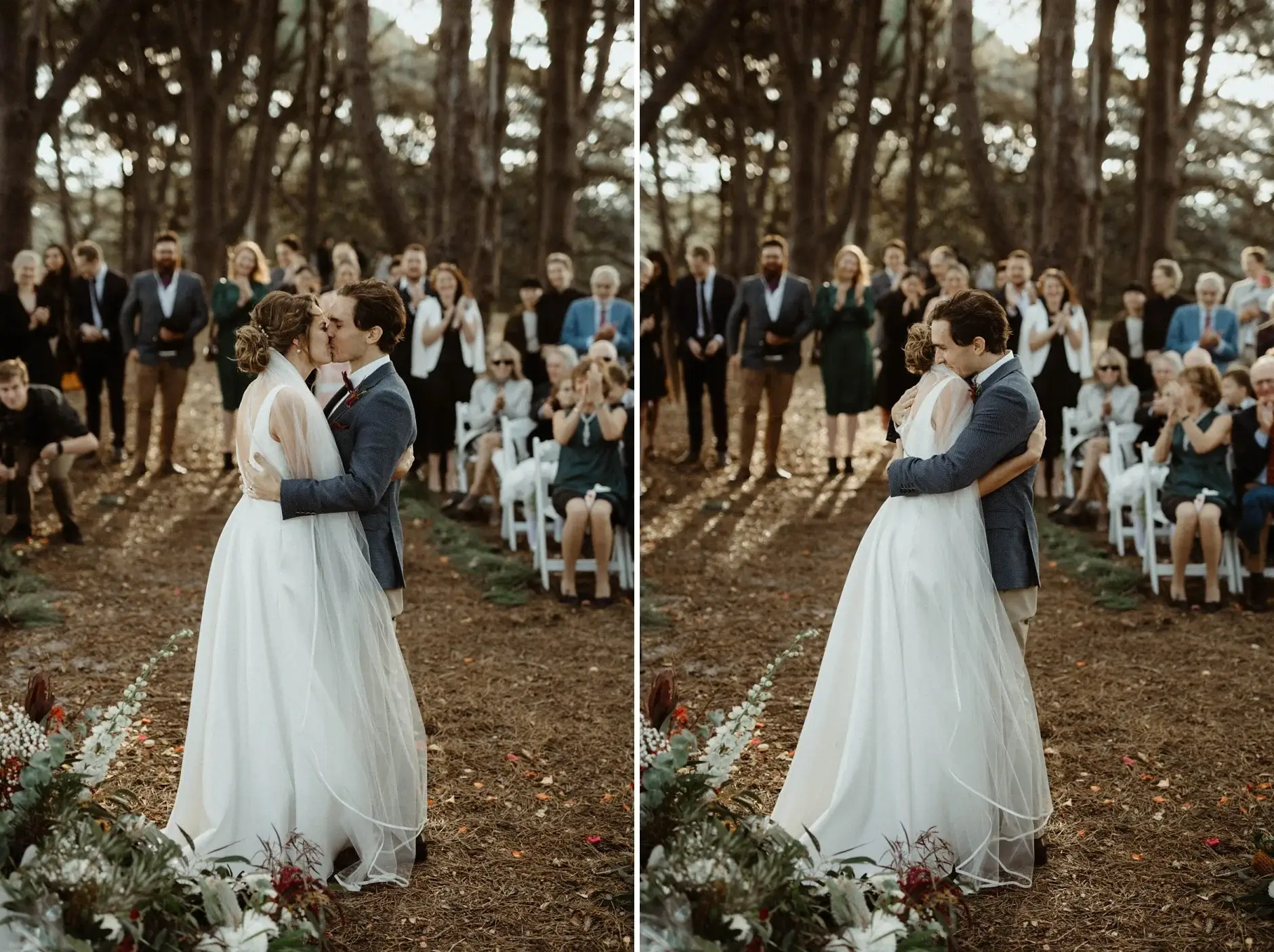 The ceremony in the grove, two frames, Centennial Park