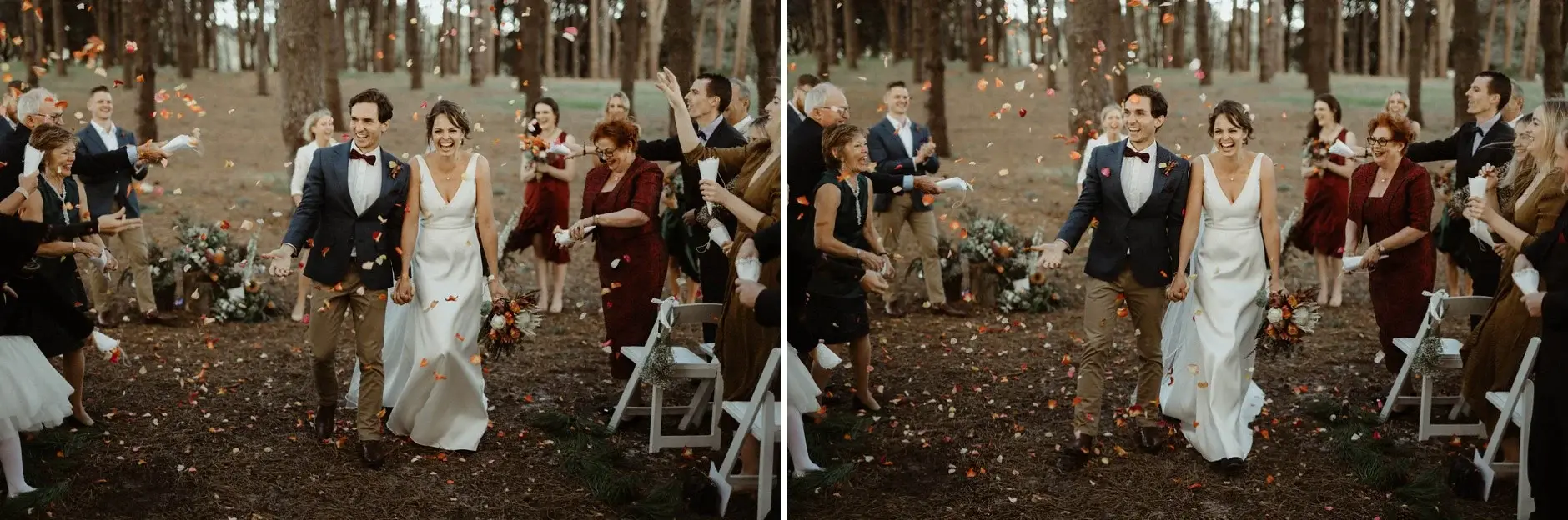 Walking back through the guests after the ceremony, Centennial Park