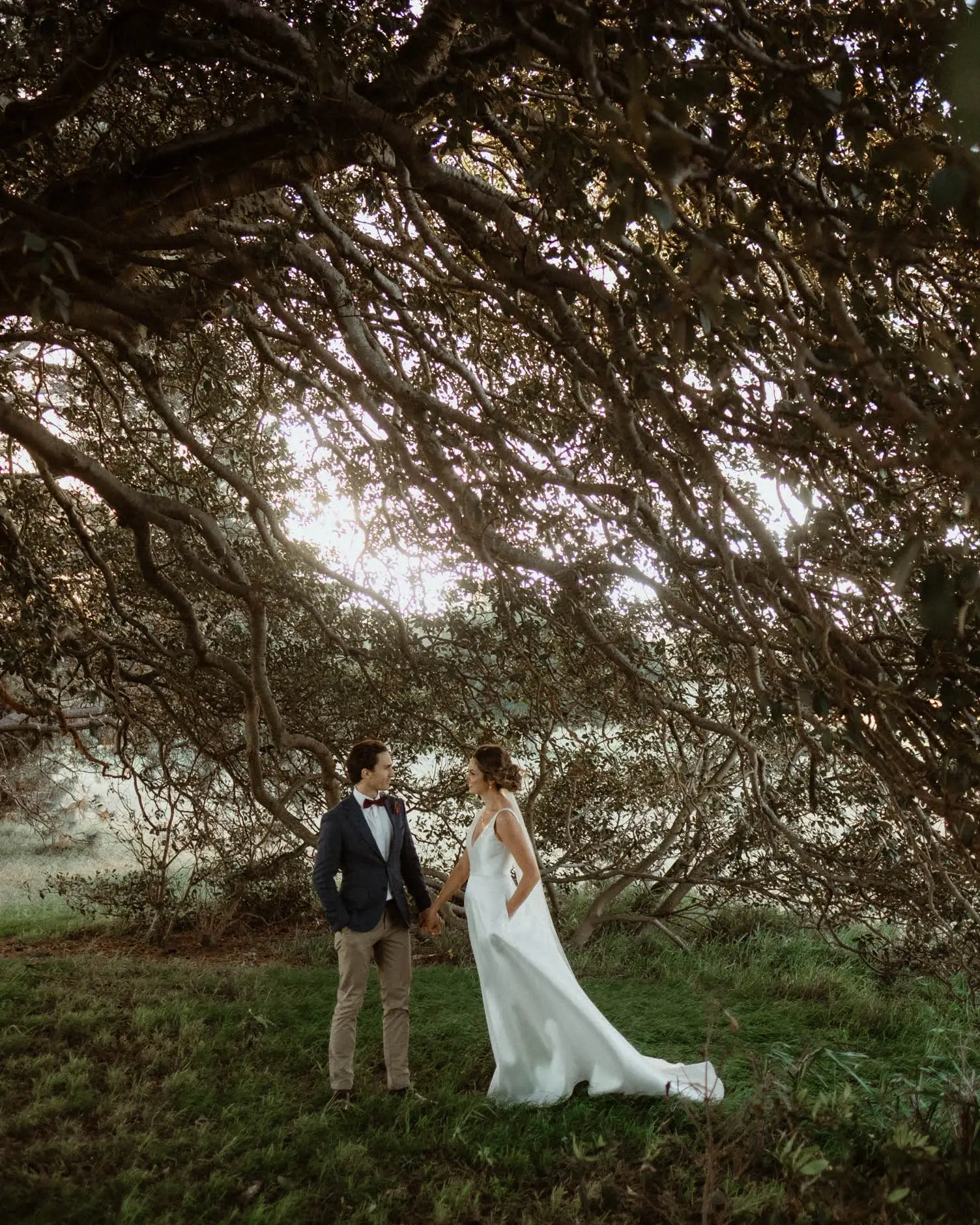 Kath and Ross beneath a huge spreading fig, Centennial Park