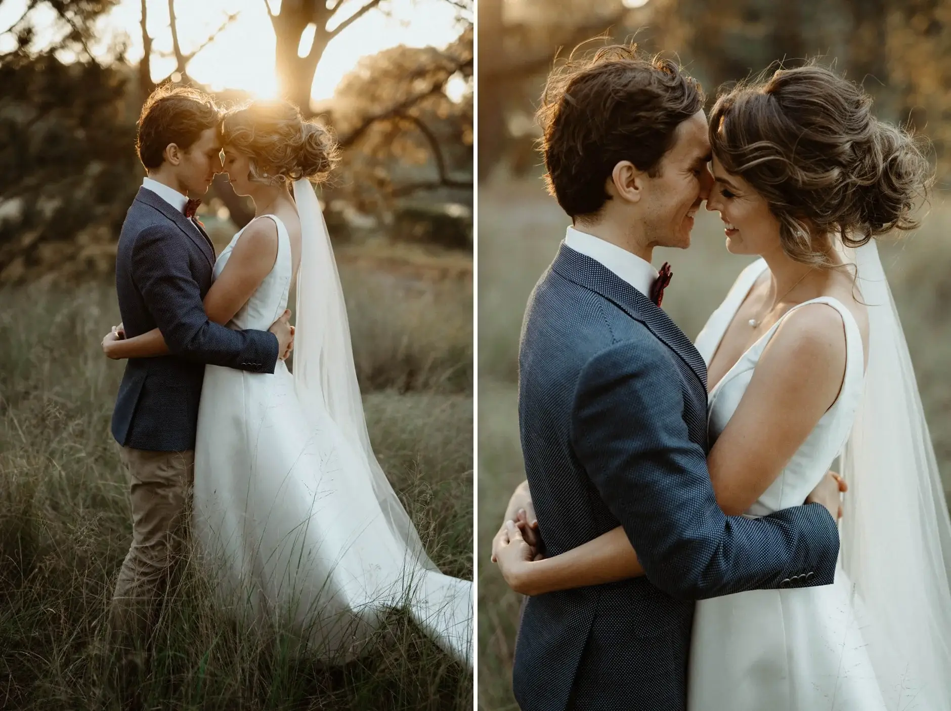 Kath and Ross in the golden grass, two frames, Centennial Park