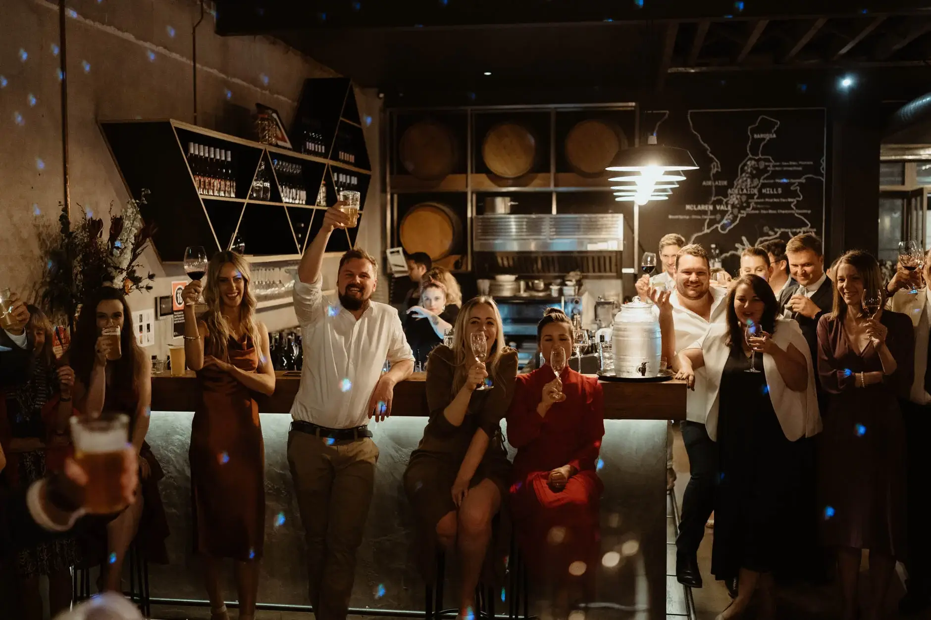 Guests gathered at the bar, Cake & Wine, Redfern