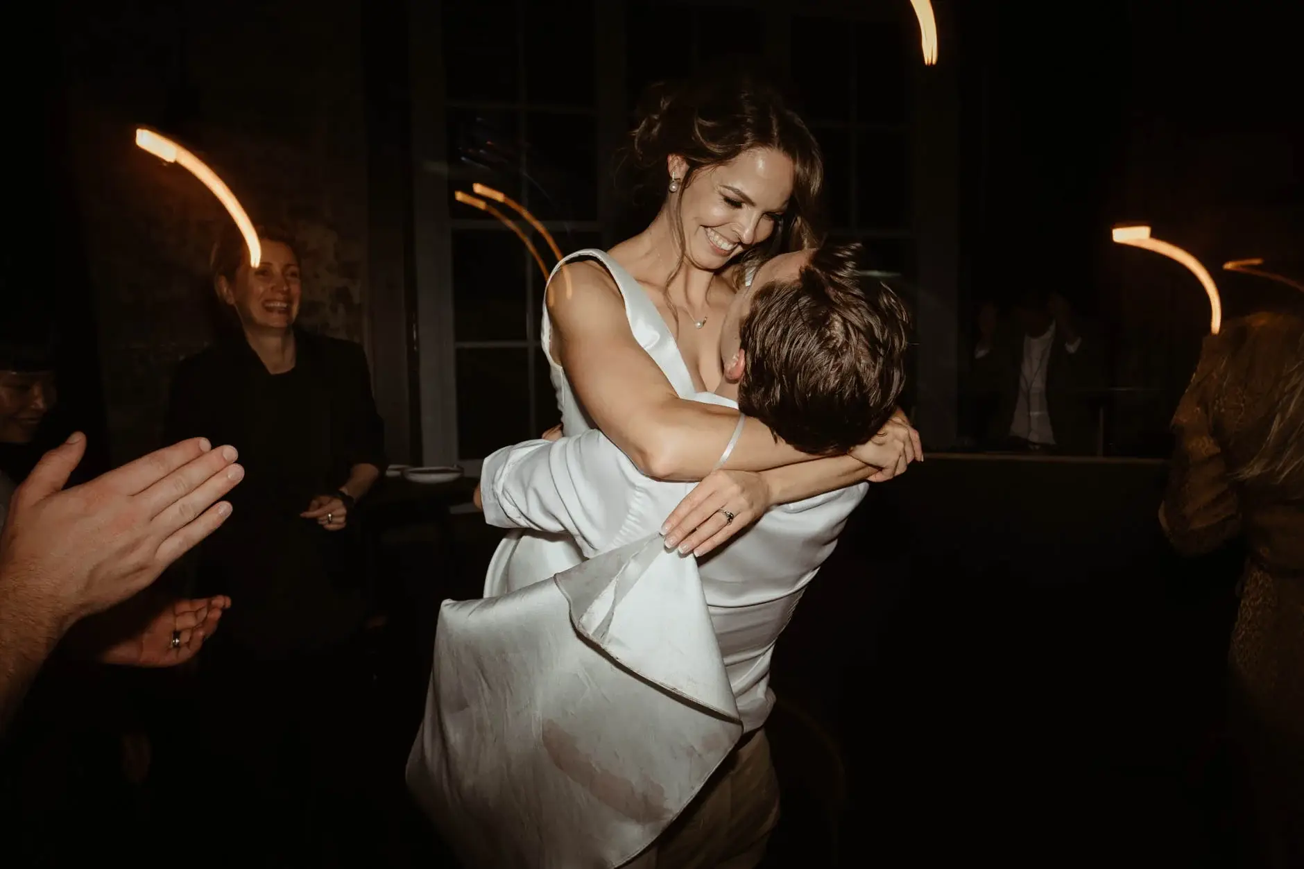 Kath and Ross holding each other on the dance floor, Redfern