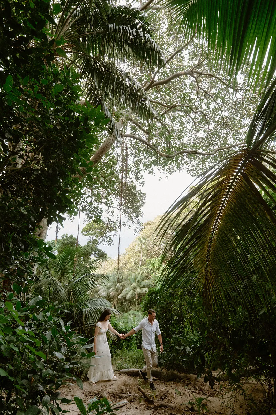 Mel standing alone in the palm forest, Lord Howe Island