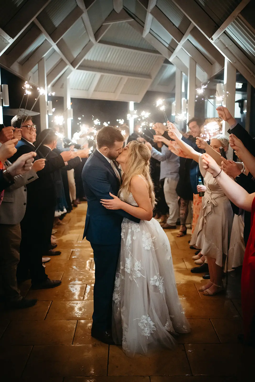 The first dance in the pavilion, guests pressed in on both sides, Maleny Manor