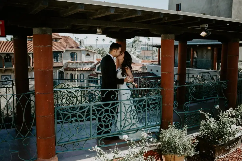 The two of them together at the terrace railing, Riverside