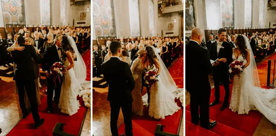The handover at the altar, three frames, Riverside