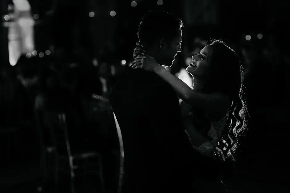 Dancing in the dark ballroom, black and white, Riverside