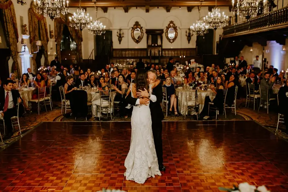 Amanda dancing before the seated guests, Riverside