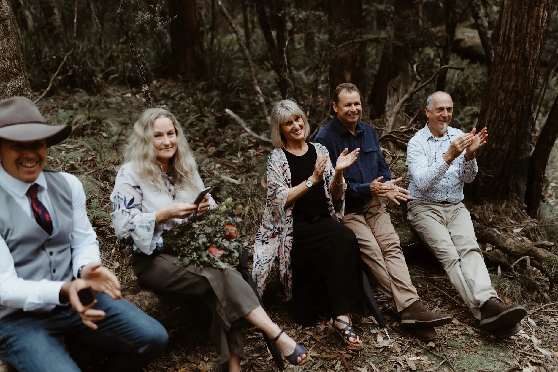 The guests applauding from the mossy log, New England National Park