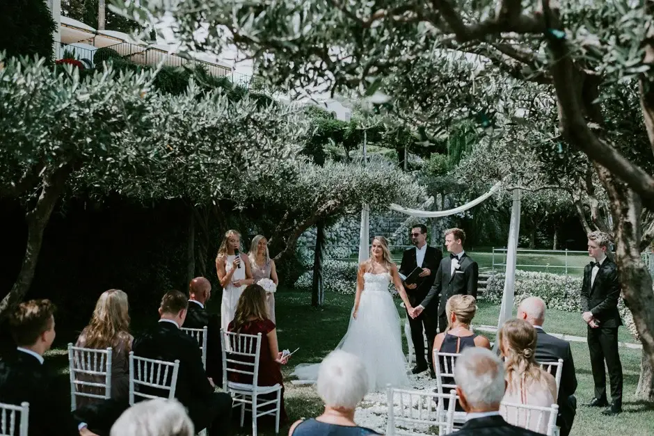 The ceremony beneath the olive trees, Ravello
