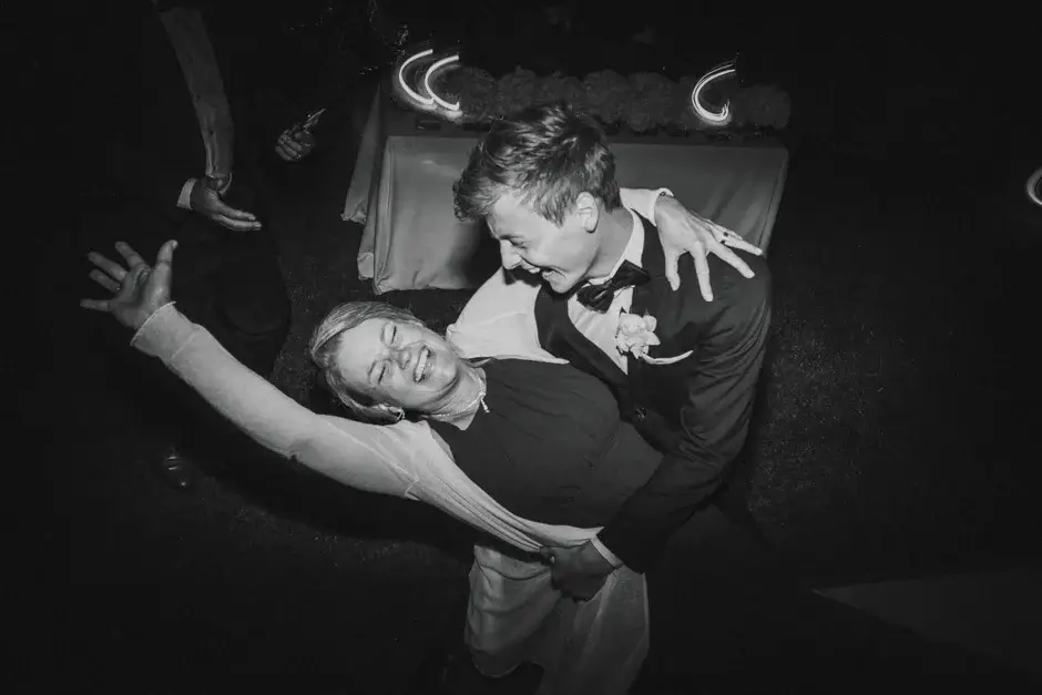 A dip on the dance floor, black and white, Ravello