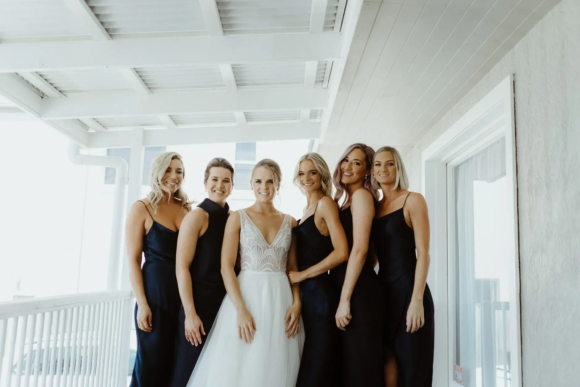 Clair and the bridesmaids together before leaving for the ceremony