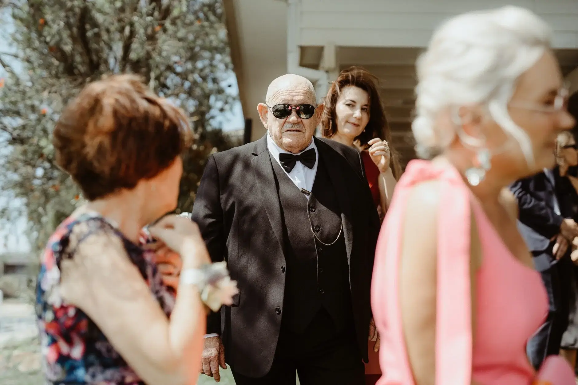 Family watching Clair come down the aisle, Burleigh Heads