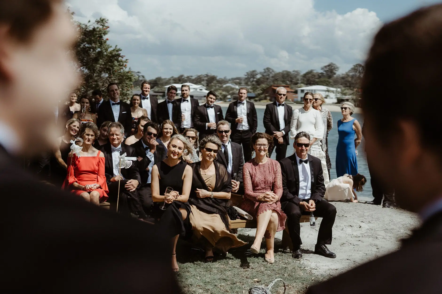 Guests seated for the ceremony in the sun, Burleigh Heads