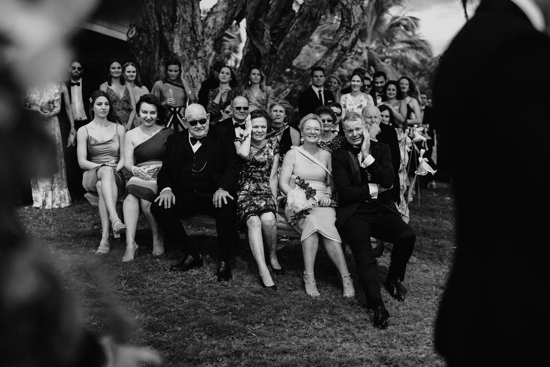 Guests laughing during the ceremony, Burleigh Heads