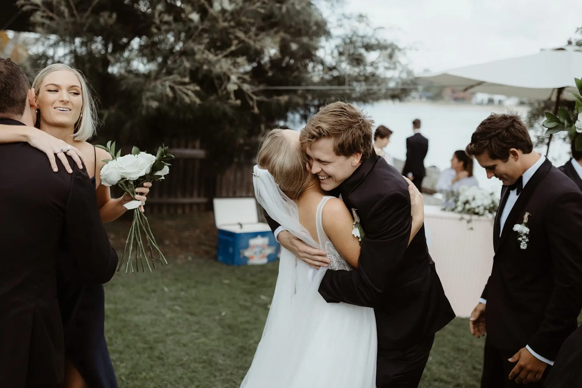Hugs and congratulations after the ceremony, Burleigh Heads