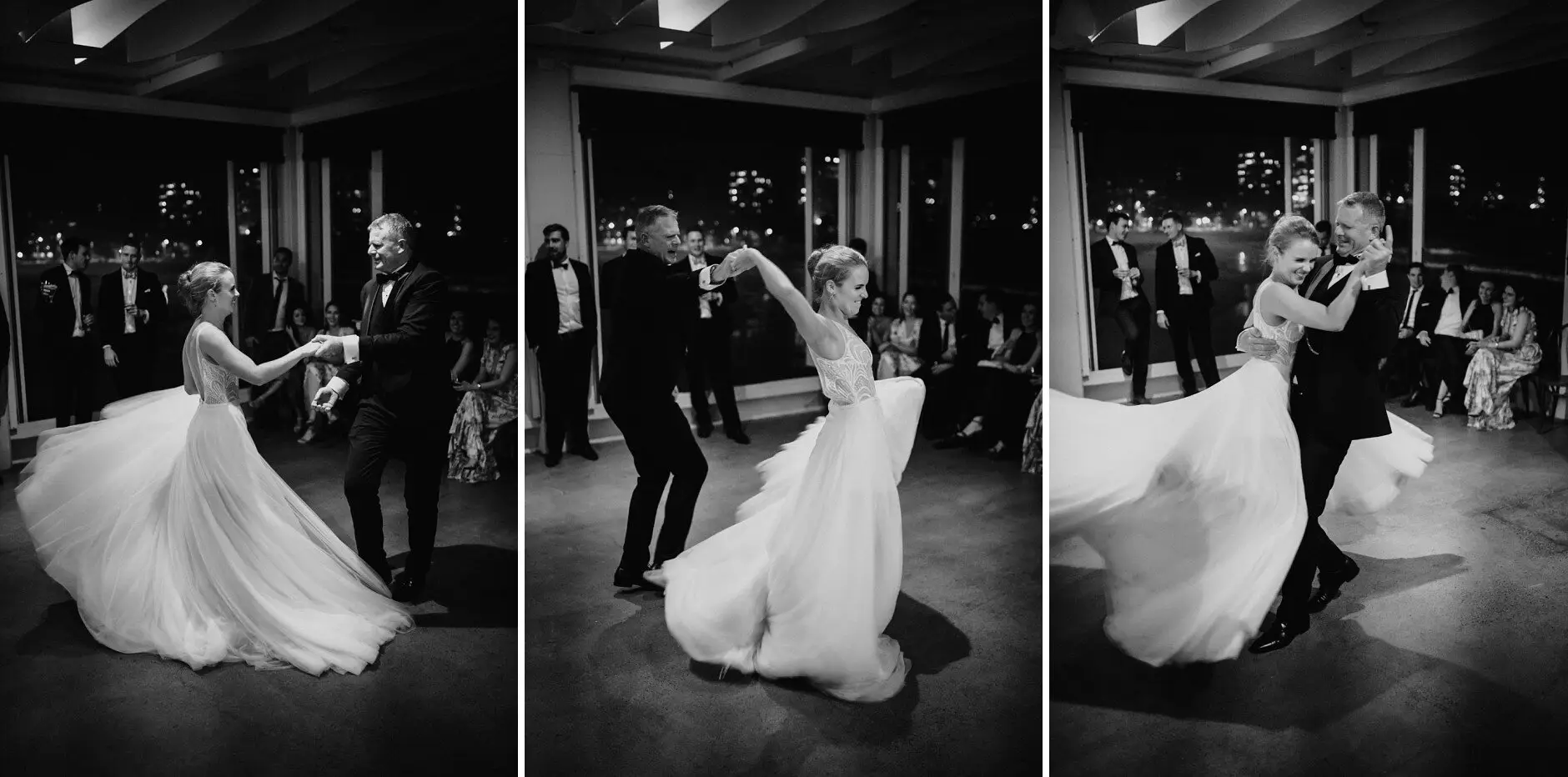 Clair’s dress spinning during the first dance, Rick Shores