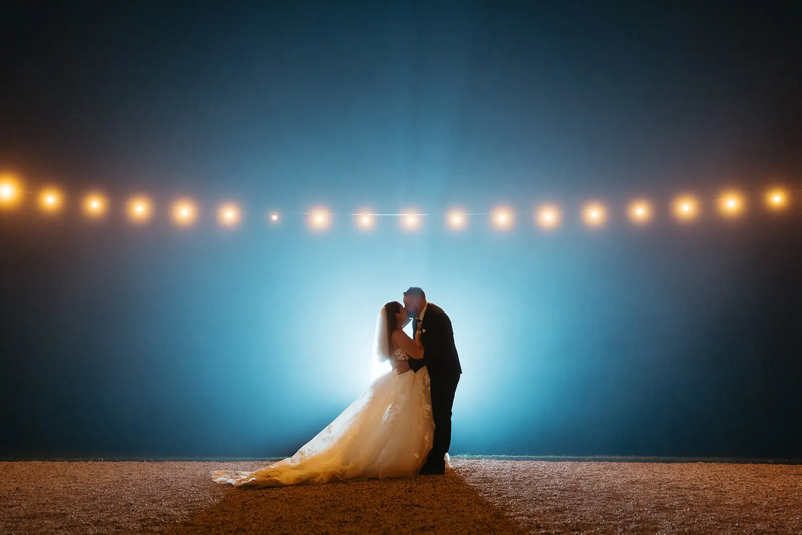 Backlit under the festoons at the end of the night, Rosewood Estate