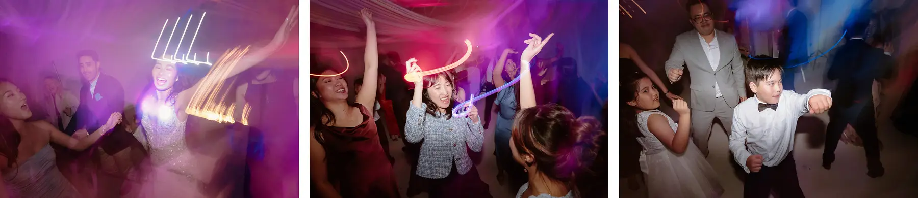Arms up under the lights, three more frames from the dance floor, Tall Trees Tallebudgera Valley